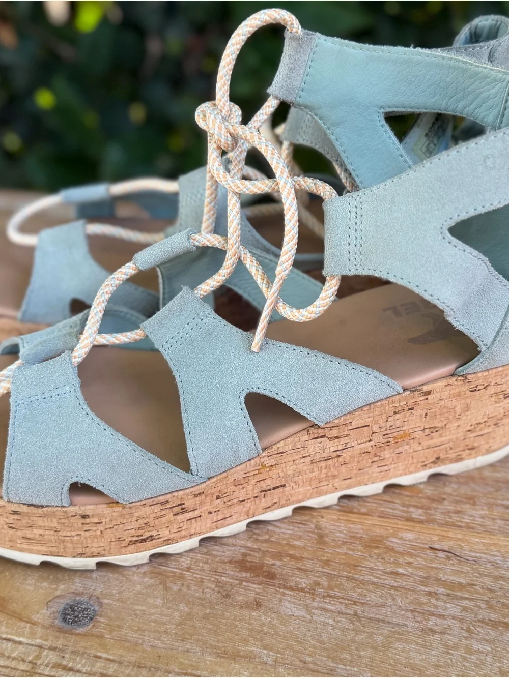 Sorel Cameron Women's Mint Suede Lace-Up Ghillie Flat Forms